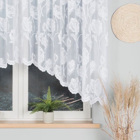 SONIA Firanka żakardowa odpasowana, szerokość 350 x wysokość 140cm, kolor 001 biały 092918/FOL/001/000141/1