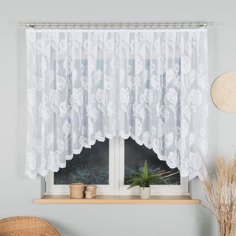 SONIA Firanka żakardowa odpasowana, szerokość 350 x wysokość 140cm, kolor 001 biały 092918/FOL/001/000141/1