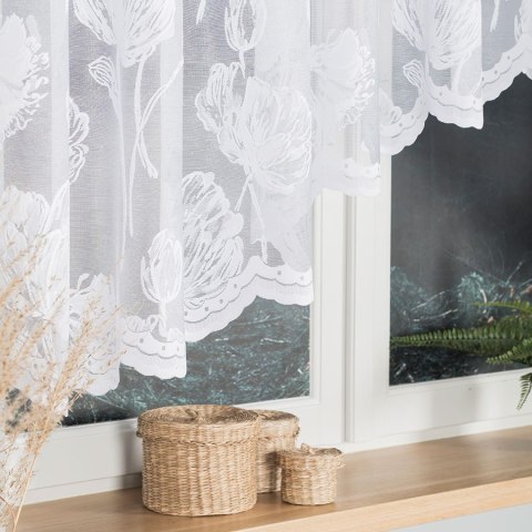 SONIA Firanka żakardowa odpasowana, szerokość 350 x wysokość 140cm, kolor 001 biały 092918/FOL/001/000141/1