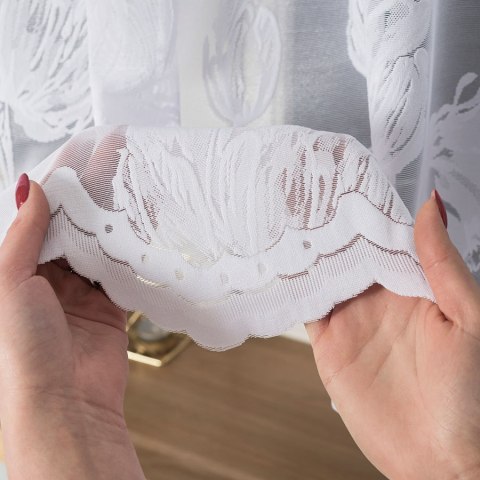SONIA Firanka żakardowa odpasowana, szerokość 350 x wysokość 140cm, kolor 001 biały 092918/FOL/001/000141/1