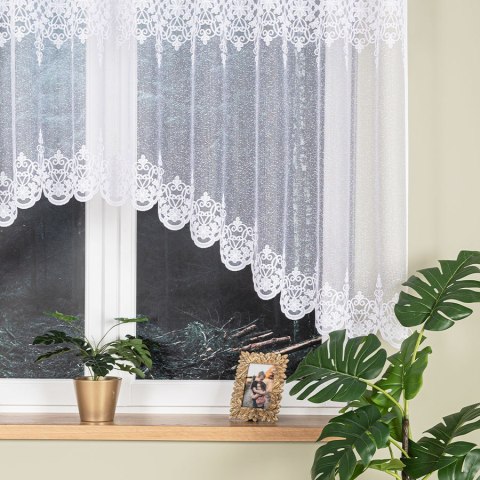 ŻANETA Firanka żakardowa odpasowana, szerokość 300 x wysokość 135cm, kolor 001 biały 181043/FOL/001/000131/1