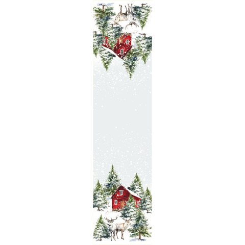 ZIMOWY LAS Bieżnik NINA WODOODPORNA, 38x160cm, kolor 009 wielokolorowy PBN163/KSP/C09/038160/1