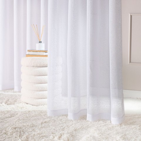 Firana gotowa na taśmie, szerokość 140cm x wysokość 250cm, kolor 001 biały 424121/FGT/001/140250/1