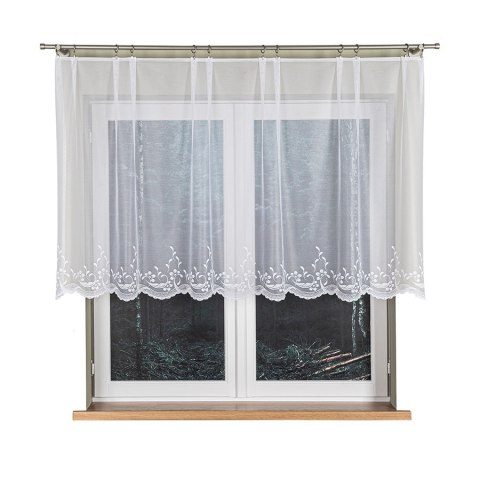 JUSTYNA Firanka żakardowa gotowa, szerokość 250cm x wysokość 110cm, kolor 001 biały 358993/FBP/001/250110/1 JUSTYNA Firanka żakardowa gotowa, szerokość 250cm x wysokość 110cm, kolor 001 biały 358993/FBP/001/250110/1