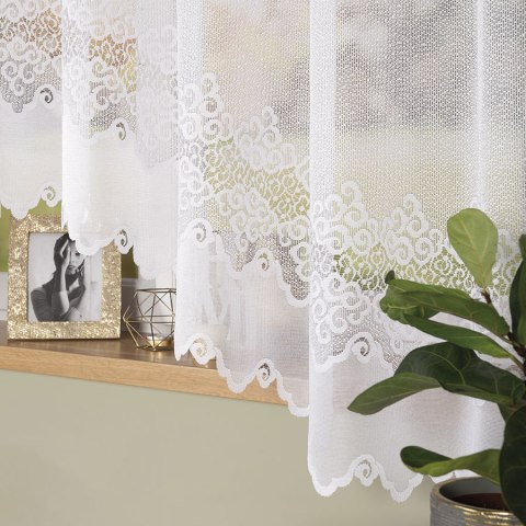 MODESTA Firanka żakardowa gotowa, szerokość 300 x wysokość 180cm, kolor 001 biały 017173/FBL/001/300180/1