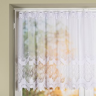 Zazdrostka żakardowa z samym dołem, wysokość 80cm, kolor biały 001 762021/000/001/000080/1