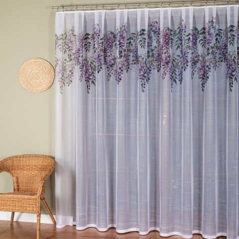 WISTERIA Firanka żakardowa 023426, wysokość 220cm, kolor 001 biały D00309/000/001/000220/1 WISTERIA Firanka żakardowa 023426, wysokość 220cm, kolor 001 biały D00309/000/001/000220/1