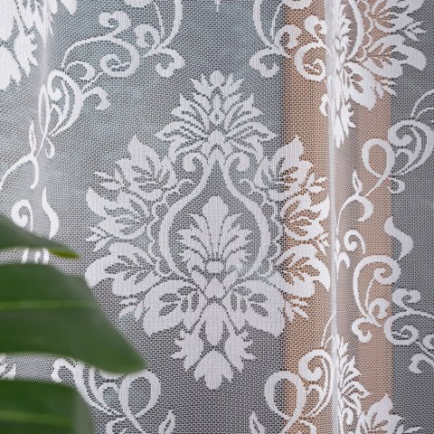 APOLONIA Firanka żakardowa gotowa na prosto, szerokość 140 x wysokość 250cm, kolor 001 biały 022702/FBP/001/140250/1