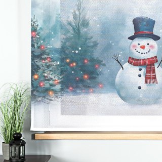 BAŁWANEK, BAJKOWE ŚWIĘTA Panel firanowy, szerokość 150 x wysokość 170cm, tkanina Etamina, kolor 001 biały DBN331/ETM/001/155000/