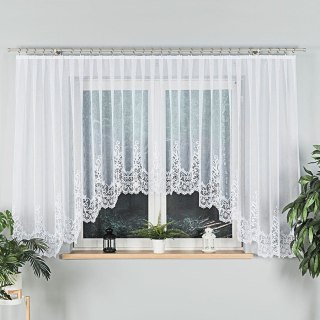 BERENIKA Firanka żakardowa gotowa, szerokość 430 x wysokość 160cm, kolor 001 biały 004304/FBL/001/430160/1