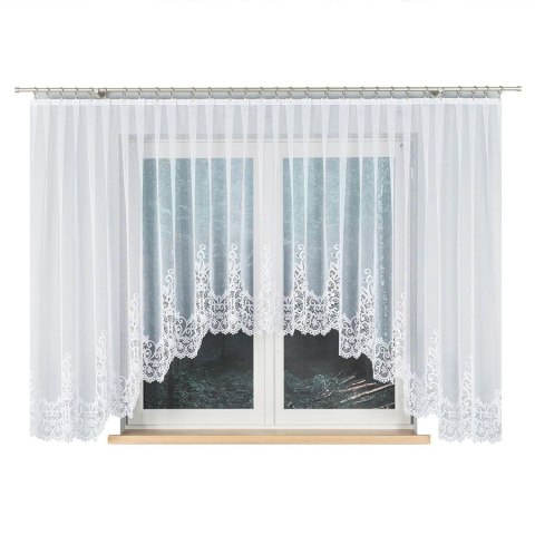 BERENIKA Firanka żakardowa gotowa, szerokość 430 x wysokość 160cm, kolor 001 biały 004304/FBL/001/430160/1