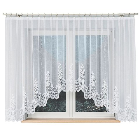 BERENIKA Firanka żakardowa gotowa, szerokość 430 x wysokość 160cm, kolor 001 biały 004304/FBL/001/430160/1