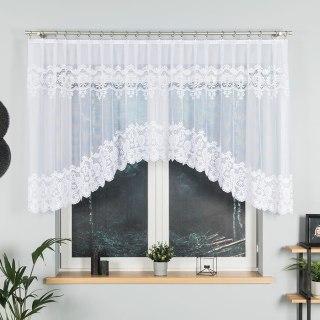 DARIA Firanka żakardowa gotowa, szerokość 350 x wysokość 120cm, kolor 001 biały 018982/FBL/001/350120/1