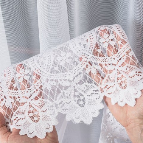 DARIA Firanka żakardowa gotowa, szerokość 350 x wysokość 120cm, kolor 001 biały 018982/FBL/001/350120/1
