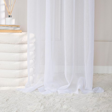 ETAMINA Firana gotowa na srebrnych przelotkach, szerokość 200 x wysokość 250cm, kolor 001 biały ETAMIN/FGP/001/200250/1