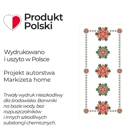 FOLK, GWIAZDA BETLEJEMSKA Bieżnik NINA WODOODPORNA, 50x100cm, kolor 001 biały PBN341/KSP/C01/050100/1