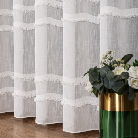 Firana fantazyjna z ołowianką, wysokość 300cm, kolor 002 offwhite 330068/OLO/002/000300/1