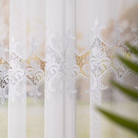 Firanka z aplikacją, wysokość 175cm, kolor 001 biały 112851/433/001/000175/1