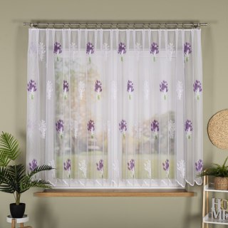 Firanka żakardowa drukowana ze wzorem po całości, wysokość 160cm, kolor 001 biały 018592/000/028/000160/1