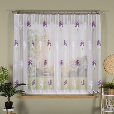 Firanka żakardowa drukowana ze wzorem po całości, wysokość 160cm, kolor 001 biały 018592/000/028/000160/1