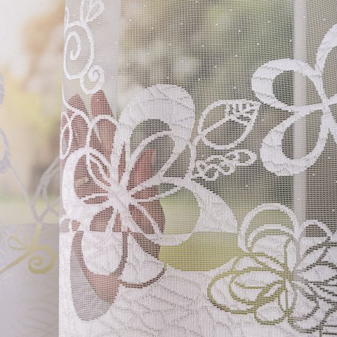 Firanka żakardowa ze wzorem na samym dole, wysokość 175cm, kolor 001 biały 107199/000/001/000175/1