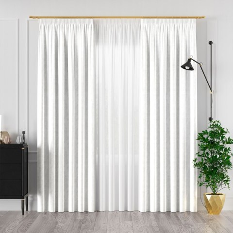 VELVI Tkanina dekoracyjna, wysokość 300cm, kolor 101 biały VELVI0/TDP/101/000300/1