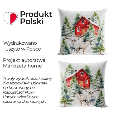 ZIMOWY LAS Poszewka dekoracyjna VELVET, 40x40cm, kolor 001 biały PBN163/POP/001/040040/1