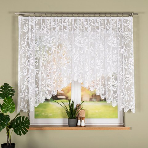 BARBARA Firanka żakardowa odpasowana, szerokość 300 x wysokość 140cm, kolor 001 biały 301101/FBL/001/300140/1