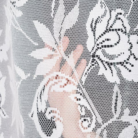 BARBARA Firanka żakardowa odpasowana, szerokość 300 x wysokość 140cm, kolor 001 biały 301101/FBL/001/300140/1