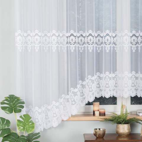 DARIA Firanka żakardowa odpasowana, szerokość 350 x wysokość 175cm, kolor 001 biały 018982/FOL/001/000171/1