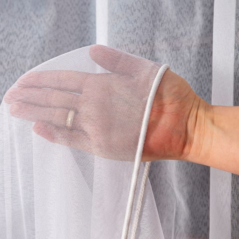 Firanka fantazyjna z ołowianką, wysokość 300cm, kolor 001 biały 423084/OLO/001/000300/1