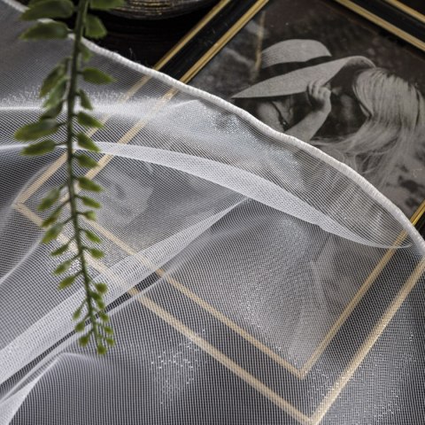 Firanka fantazyjna z ołowianką, wysokość 300cm, kolor 001 biały 423085/OLO/001/000300/1