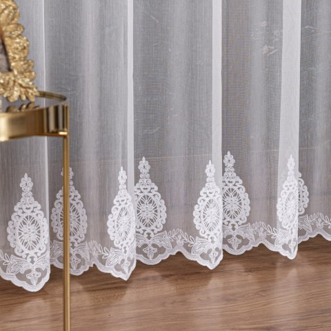 Firanka haftowana pasowa, wysokość 285cm, kolor 001 biały FH0030/768/001/000285/1
