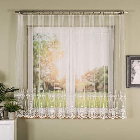 Firanka haftowana z samym dołem, wysokość 170cm, kolor 010 offwhite FH0036/020/010/000170/1