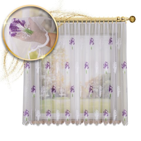 Firanka żakardowa drukowana ze wzorem po całości, wysokość 170cm, kolor 001 biały 018592/000/028/000170/1