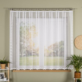 Firanka żakardowa ze wzorem po całości, wysokość 160cm, kolor 001 biały 011607/000/001/000160/1