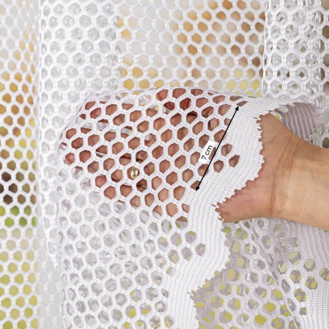 Firanka żakardowa ze wzorem po całości, wysokość 160cm, kolor 001 biały 011607/000/001/000160/1