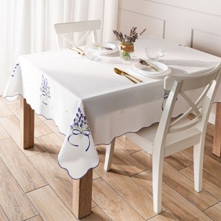 LAWENDOWA POLANA Obrus z haftem, szerokość 140cm x wysokość 180cm, kolor 001 biały 291771/KSP/001/140180/1