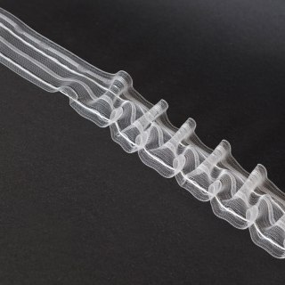 Taśma smok 5cm, marszczenie 1:2, transparentna z białym sznurkiem FM050-2S-1C3 TASMAA/Z3Z/200/005000/1