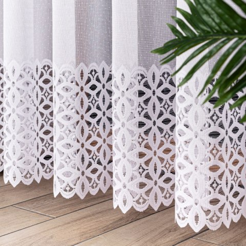 ADRIANNA Firanka żakardowa gotowa na prosto, szerokość 300 x wysokość 250cm, kolor 001 biały 018869/FBP/001/300250/1