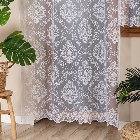 APOLONIA Firanka żakardowa gotowa na prosto, szerokość 140 x wysokość 240cm, kolor 001 biały 022702/FBP/001/140240/1