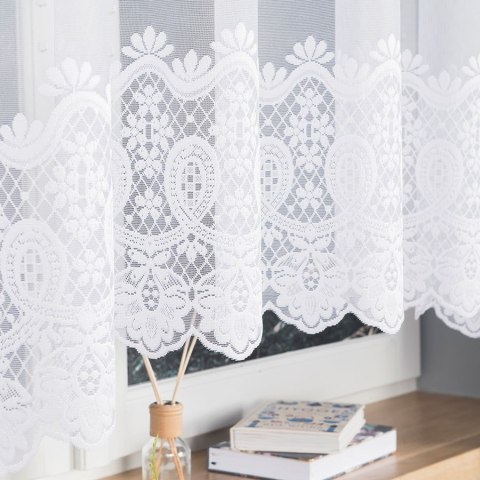 DARIA Firanka żakardowa odpasowana, szerokość 450 x wysokość 175cm, kolor 001 biały 018982/FOL/001/000172/1