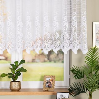 Firanka żakardowa ze wzorem pasowym, wysokość 120cm, kolor 001 biały 044330/000/001/000120/1