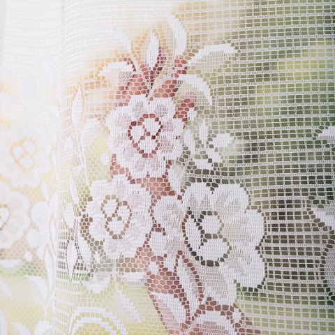 Firanka żakardowa ze wzorem pasowym, wysokość 120cm, kolor 001 biały 044330/000/001/000120/1