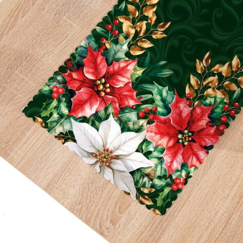 GWIAZDA BETLEJEMSKA Bieżnik NINA WODOODPORNA, 38x160cm, kolor 002 zielony PBN343/KSP/C02/038160/1