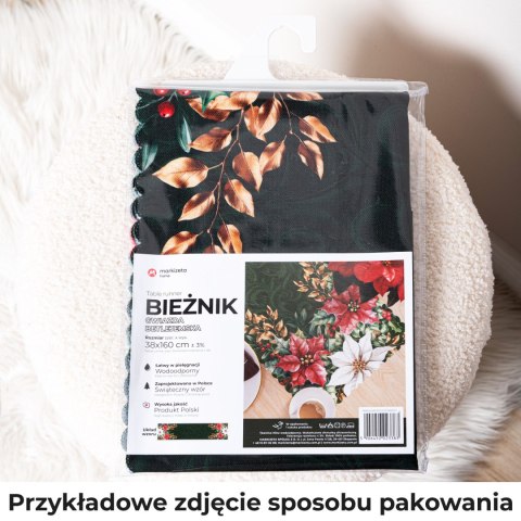 GWIAZDA BETLEJEMSKA Bieżnik NINA WODOODPORNA, 38x160cm, kolor 002 zielony PBN343/KSP/C02/038160/1