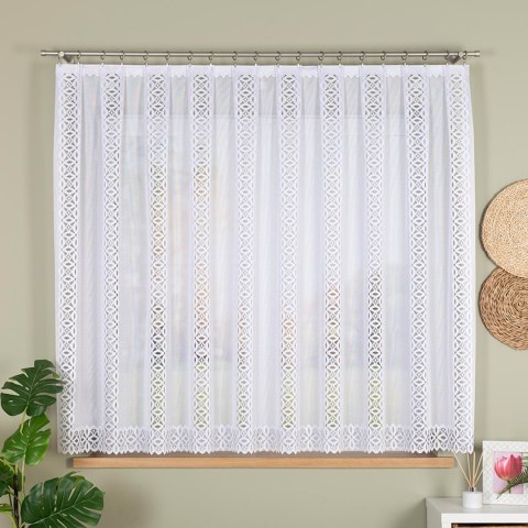 HELENA Firanka żakardowa odpasowana, szerokość 400 x wysokość 160cm, kolor 001 biały S18869/FOP/001/000162/1