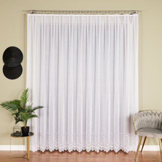 JAGODA Firanka żakardowa gotowa, szerokość 400 x wysokość 250cm, kolor 001 biały 018534/FBP/001/400250/1