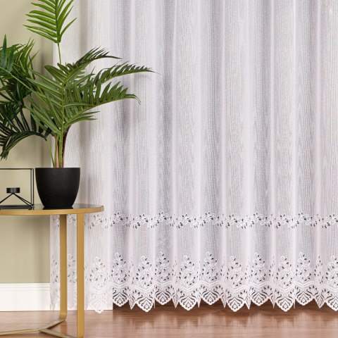 JAGODA Firanka żakardowa gotowa, szerokość 400 x wysokość 250cm, kolor 001 biały 018534/FBP/001/400250/1