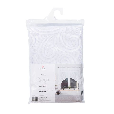 KINGA Firanka żakardowa gotowa, szerokość 330 x wysokość 160cm, kolor 001 biały 023391/FBL/001/330160/1